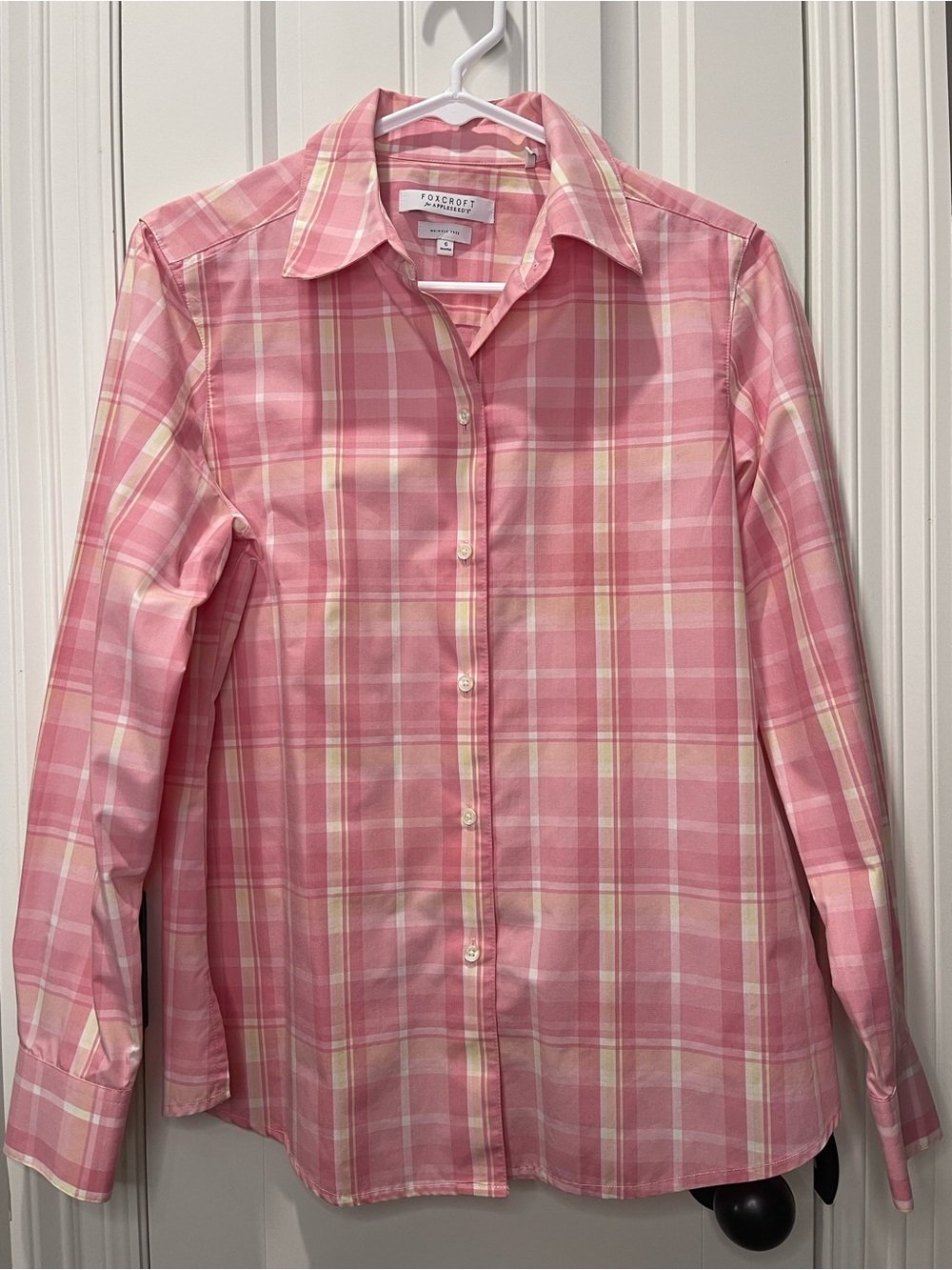Foxcroft Pink Plaid Button-Front Shirt - Girls